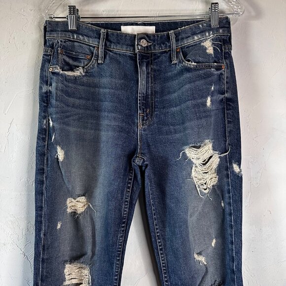 MOTHER SUPERIOR Ankle Jeans Distressed The Sinner Ice Cream You Scream 29 Stretc - Picture 2 of 13
